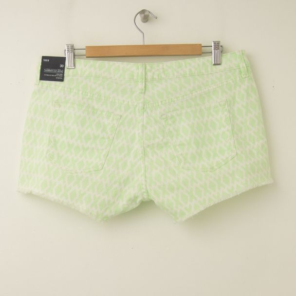 NEW Gap 1969 Printed Summer Cut-Offs Denim Maddie Shorts in Kiwi 