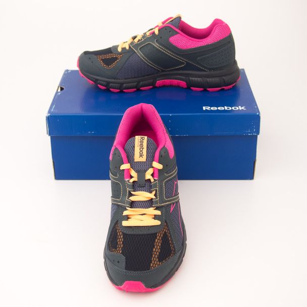 Reebok Women's Record Finish RS Trail Running Shoes V47083 in Black/Gravel/Pink/Orange