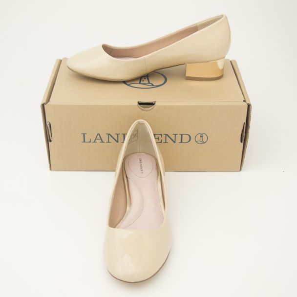 NEW Lands' End Women's Romy Pump High Heel Shoes in Nude