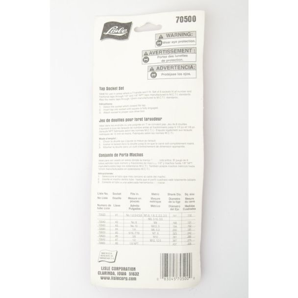 Lisle Tap Socket Set 70500