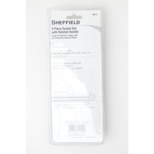 Sheffield 9 Piece Socket Set with Ratchet Handle 60014