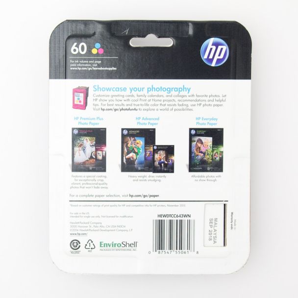 HP 60 Tri-Color Ink Cartridge CC643WN 