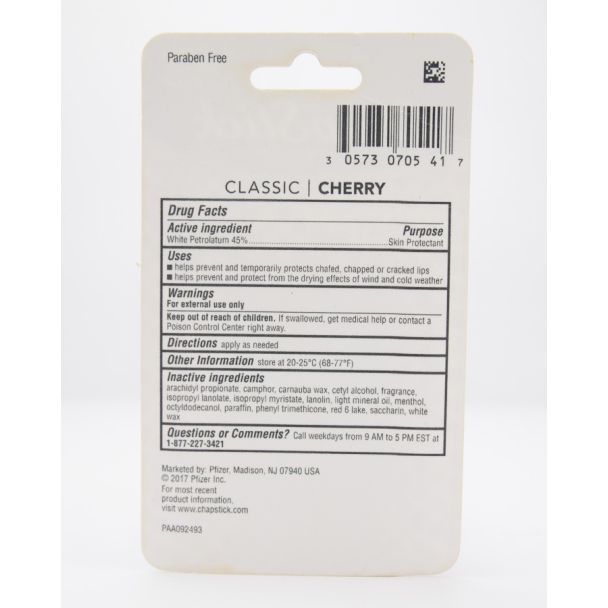 Chapstick Classic Cherry 3 Sticks - net wt 0.15 oz (4g) Each