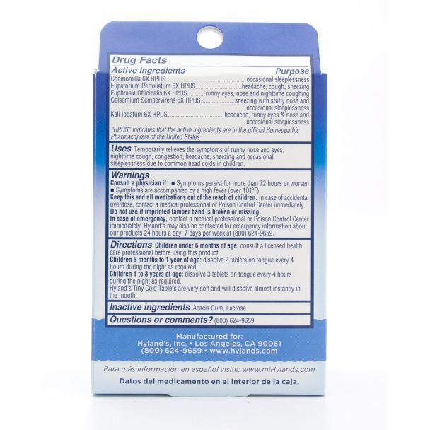 Hyland's Baby Nighttime Tiny Cold Tablets 125 Quick-Dissolving Tablets