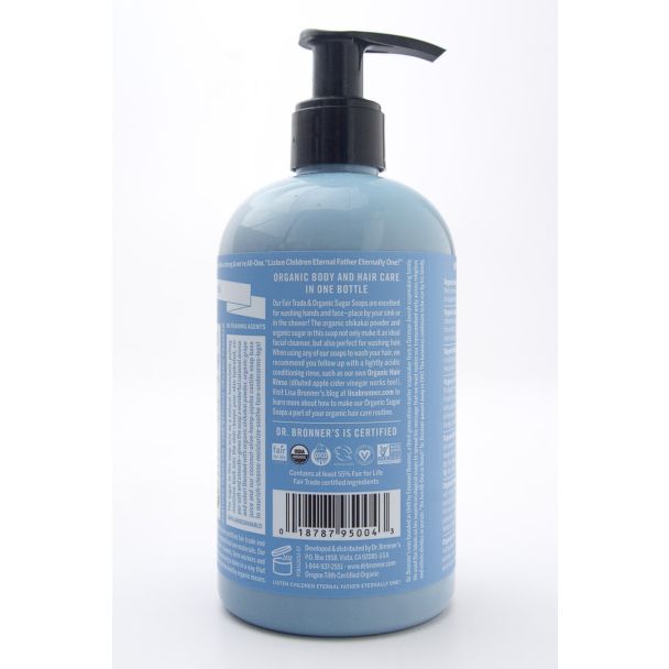 Dr. Bronner's 4-In-1 Baby Unscented Organic Sugar Soap 12 fl oz