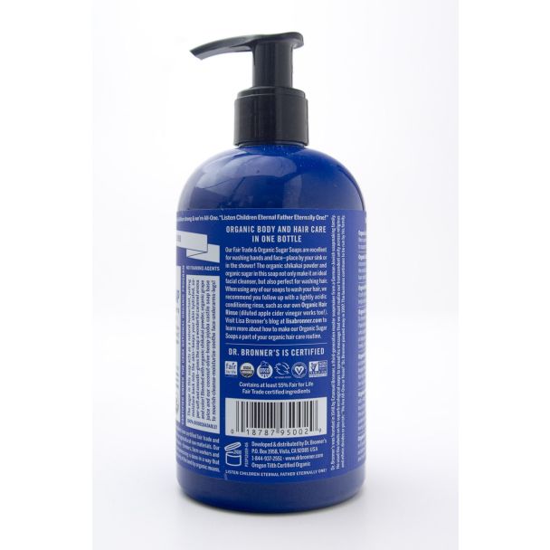Dr. Bronner's 4-In-1 Peppermint Organic Sugar Soap 12 fl oz