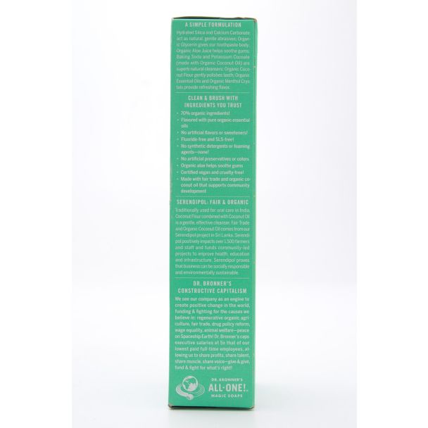 Dr. Bronner's Spearmint All-One Toothpaste Fluoride-Free net wt 5 oz
