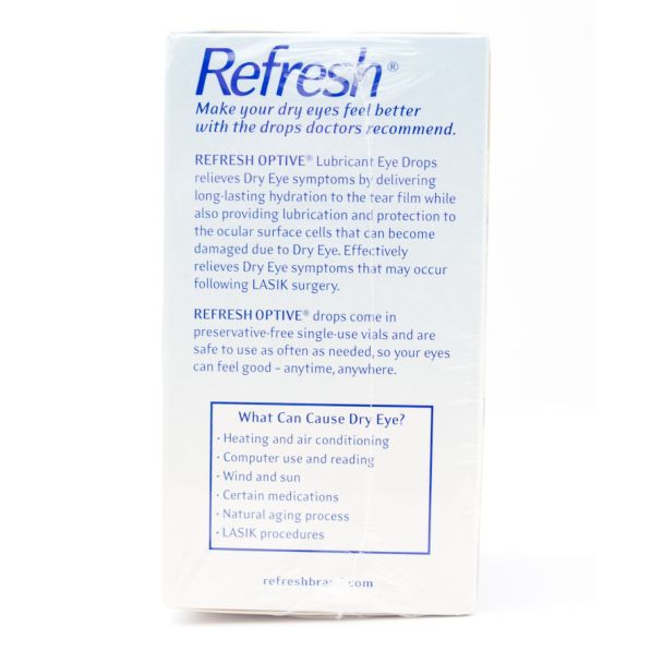 Refresh Optive Preservative Free Lubricant Eye Drops 60 Single-Use Containers (0.01 fl oz Each)