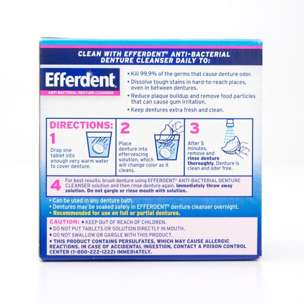 Efferdent Anti-Bacterial Denture Cleanser Complete Clean 5-in-1 Cleansing System 44 Tablets