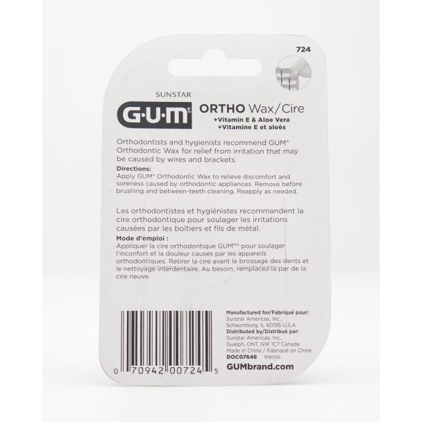 GUM Pre-Cut Ortho Wax Mint Flavored