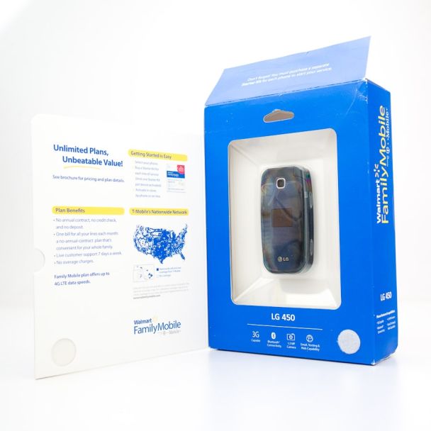 Walmart Family Mobile by T-Mobile Pre-Paid No Contract LG 450 3G Flip Phone - FOR PARTS