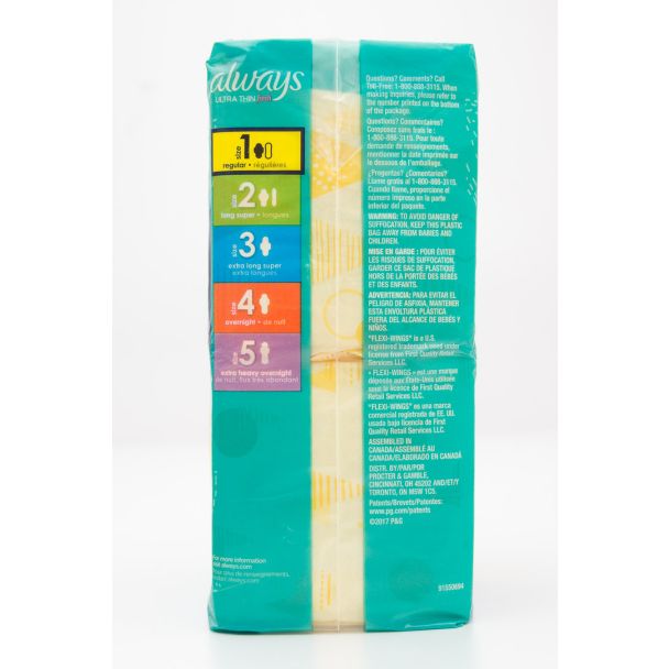 Always Ultra Thin Fresh Size 1 Regular Flexi-Wings Fresh Scent 32 Pads