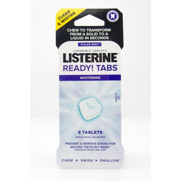 Listerine Polar Mint Whitening Ready! Tabs 8 Chewable Tablets