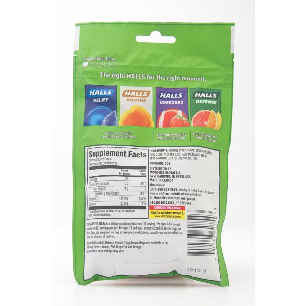 Halls Defense Dietary Supplement Drops Assorted Citrus 30 Drops