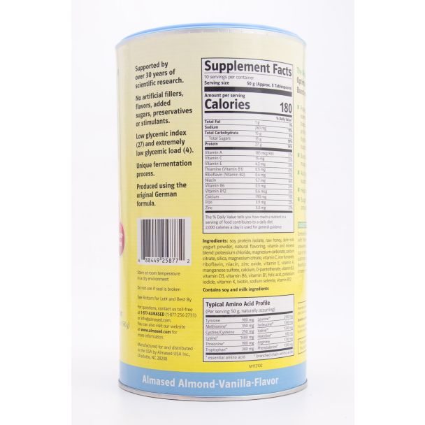 Almased Meal Replacement Drink Almond-Vanilla Flavor net wt 17.6 oz