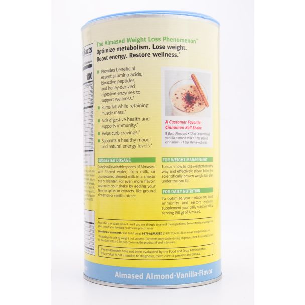 Almased Meal Replacement Drink Almond-Vanilla Flavor net wt 17.6 oz