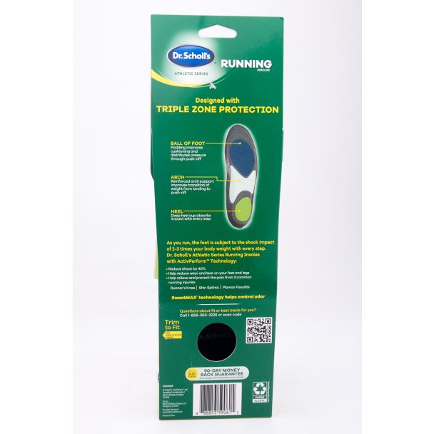 Dr. Scholl's Athletic Series Running Insoles Men's Size 10.5-14 1 Pair