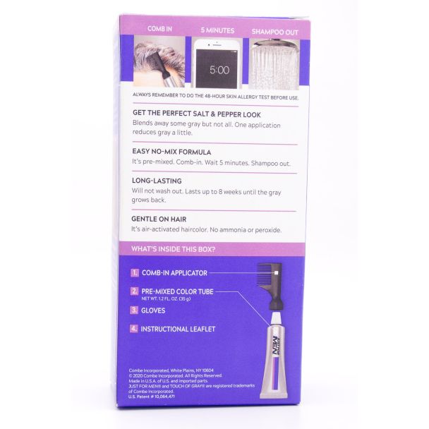 Just For Men Touch of Gray T-45 Dark Brown Hair Color Single Application Kit
