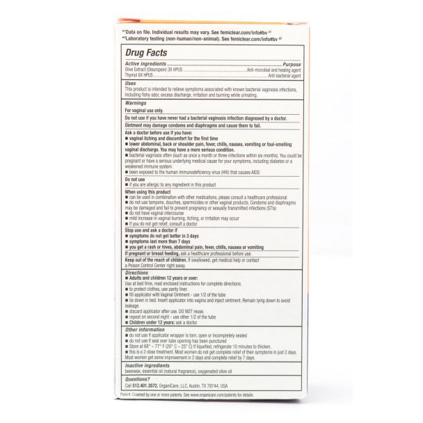 FemiClear Bacterial Vaginosis Symptoms net wt 0.5 oz