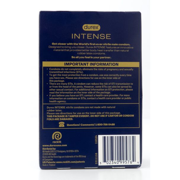 Durex Intense Premium Non-Latex Nitrile Condoms Value Pack 24 Condoms