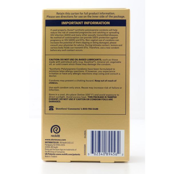 Durex Real Feel Non-Latex Polyisoprene Condoms 10 Condoms