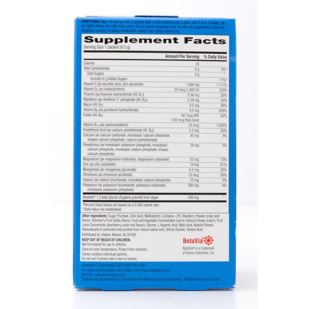 Emergen-C Immune+ Elderberry Dietary Supplement 18 - 0.33 oz  packets/net wt 5.9 oz 