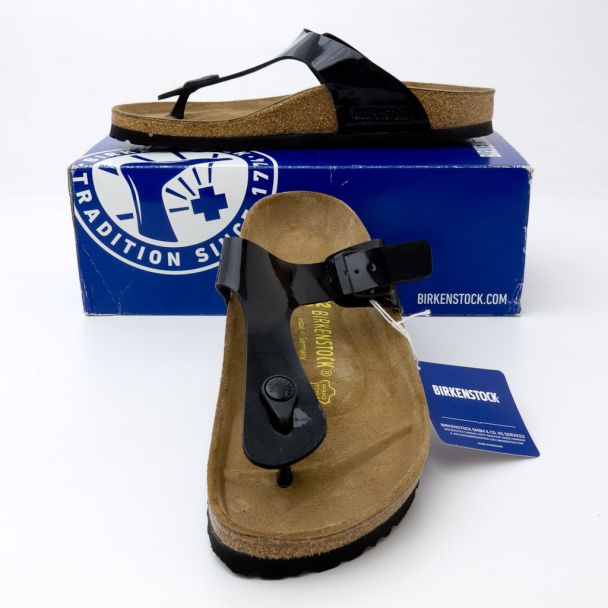 Birkenstock Women's Gizeh Thong Sandals 0043663 in Black Patent