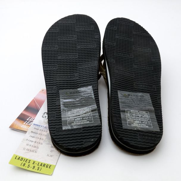 Rainbow Sandals Women's XLarge The Sandpiper Single Layer Luxury Leather 301ALDNS in Stone Grey