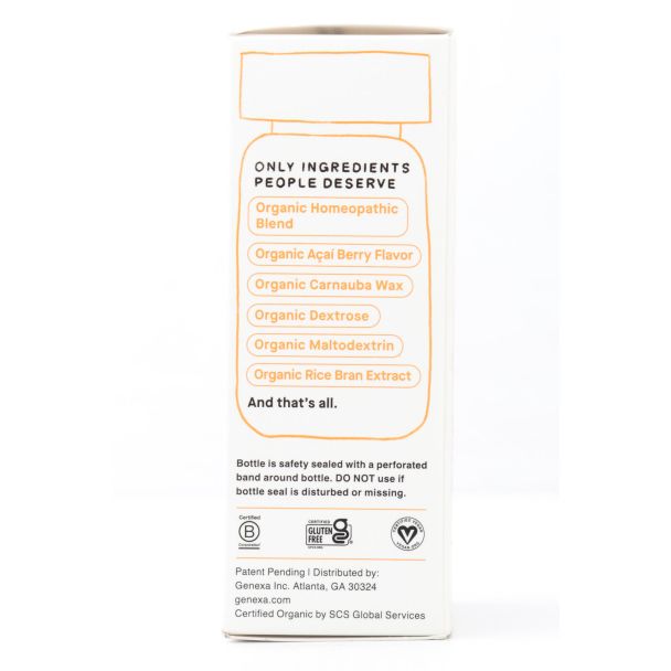 Genexa Cold Crush Homeopathic Cold & Cough Organic Acai Berry Flavor 60 Chewable Tablets 60 Chewable Tablets