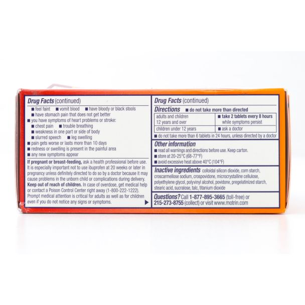 Motrin Dual Action with Tylenol Pain Reliever 120 Tablets