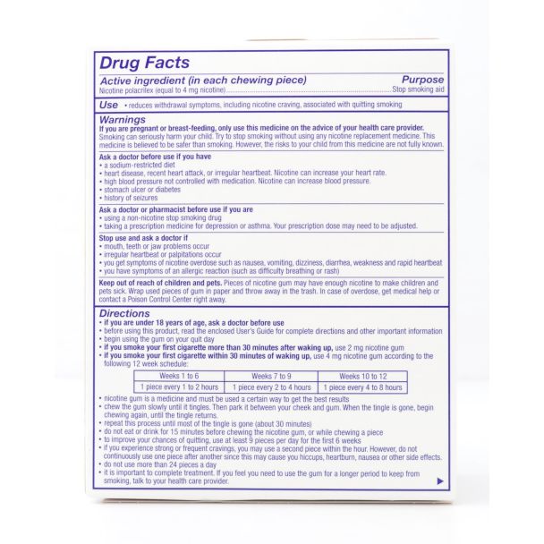 Nicorette Nicotine Gum Stop Smoking Aid 4mg Spearmint Burst Value Pack 160 Pieces