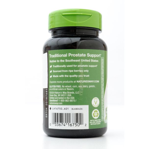 Nature's Way Saw Palmetto Berries Traditional Prostate Support 100 Vegan Capsules