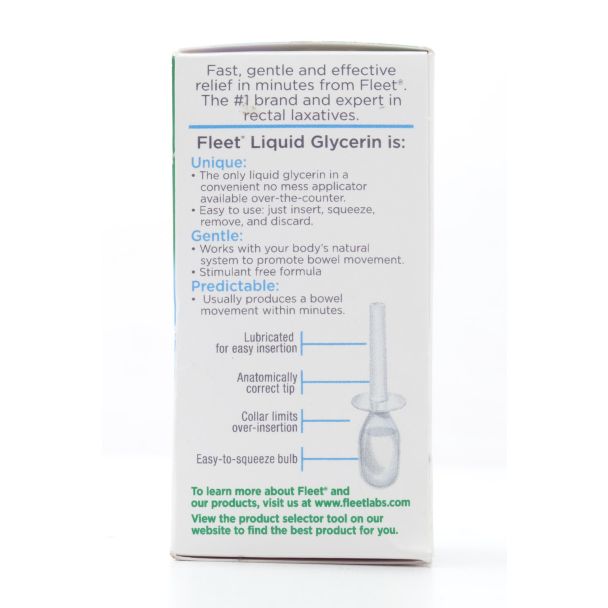 Fleet Laxative Liquid Glycerin Suppositories 4 Adult Suppositories (7.5 mL each)