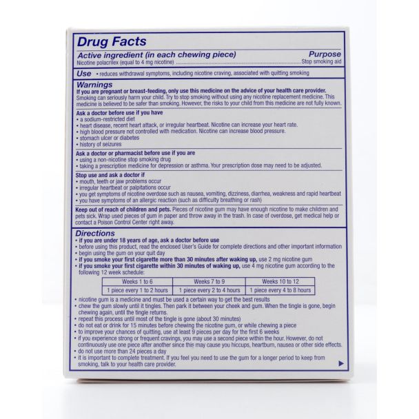 Nicorette Nicotine Gum Stop Smoking Aid 4mg Mint Value Pack 170 Pieces