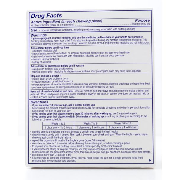 Nicorette Nicotine Gum Stop Smoking Aid 4mg White Ice Mint Value Pack 160 Pieces