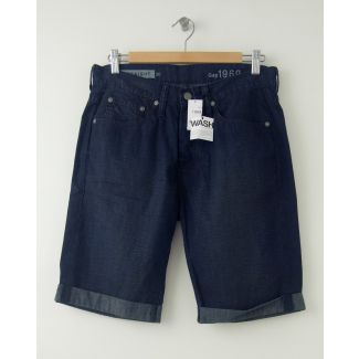 NEW Gap Men's 1969 Straight Fit Cuffed Denim Shorts in Navy Wash