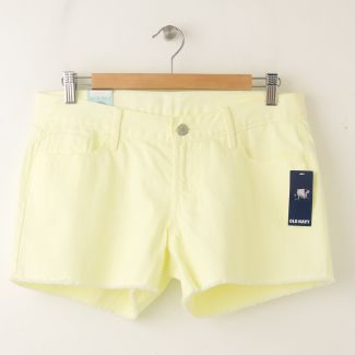 NEW Old Navy The Diva Cut-Off Denim Shorts 3.5" in Neon Alarm Clock