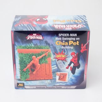 Chia Pet Spider-Man Web Swinging on Building Decorative Planter