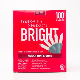 Living Solutions Clear Mini Lights 100 Lights