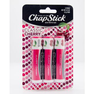 Chapstick Classic Cherry 3 Sticks - net wt 0.15 oz (4g) Each