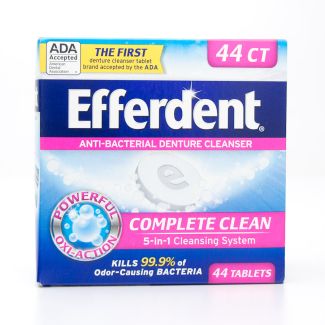 Efferdent Anti-Bacterial Denture Cleanser Complete Clean 5-in-1 Cleansing System 44 Tablets