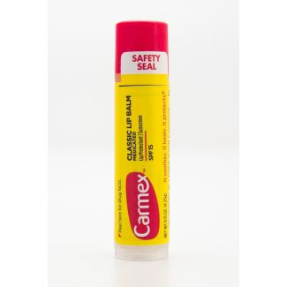 Carmex Classic Lip Balm Medicated Lip Protectant/Sunscreen SPF 15 net wt 0.15 oz