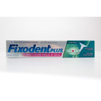 Fixodent Plus Precision Hold & Seal Denture Adhesive Cream Scope Flavor net wt 2.0 oz