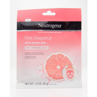 Neutrogena Pink Grapefruit Acne Prone Skin 100% Hydrogel Mask net wt 1.0 oz (30g)
