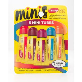 Carmex Daily Care Minis Mousturizing Lip Balm SPF 15 5 Tubes (net wet 0.18 oz each)