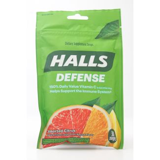 Halls Defense Dietary Supplement Drops Assorted Citrus 30 Drops