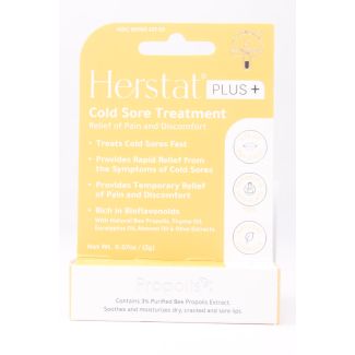 Herstat Plus Cold Sore Treatment Propolis net wt 0.07 oz 
