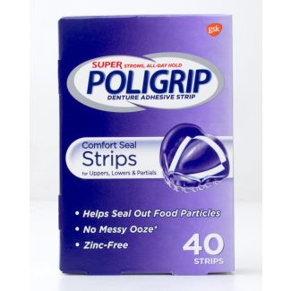 Poligrip Comfort Seal Denture Adhesive Strips 40 Strips