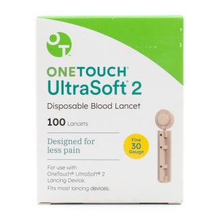 OneTouch UltraSoft 2 Disposable Blood Lancet Fine 30 Gauge 100 Lancets