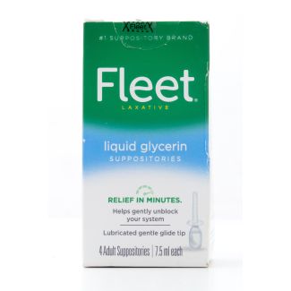 Fleet Laxative Liquid Glycerin Suppositories 4 Adult Suppositories (7.5 mL each)